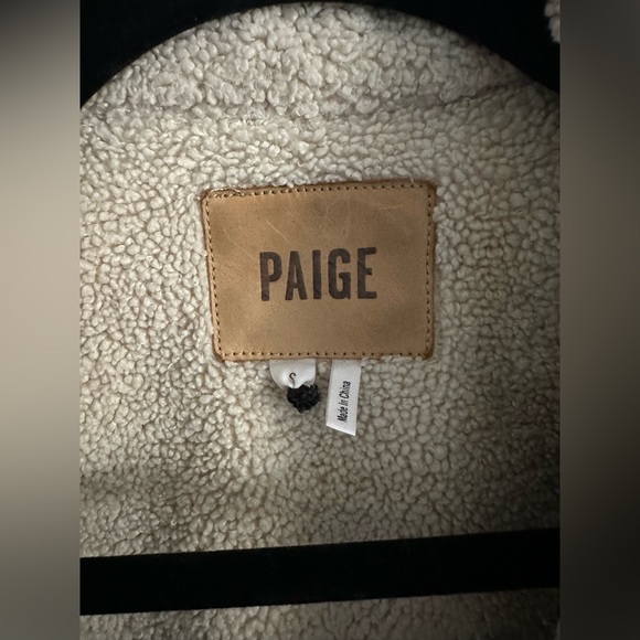 PAIGE Tori Sherpa-Trimmed Denim Jacket - Picture 7 of 8